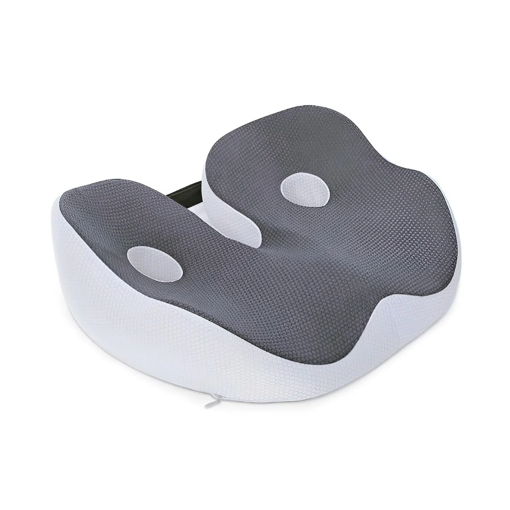 1 Piece Dark Gray Office Double-Hole Seat Cushion, Memory Foam, High-Density Slow , Breathable, Non-Slip, Ergonomic, Sciatica Relief, Suitable for Office, Home, Wheelchair & Gaming