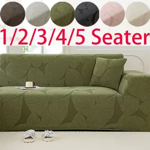 Cat Scratch Resistant Washable Leaf Pattern L-Shaped Sofa Cover, High Stretch Furniture Protector for Cats and Dogs (1/2/3/4/5 Seater)