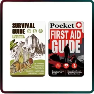 Pocket Survival Guide & First Aid Manual : EDC Kit for Disaster, Outdoor Survival - Upgraded Waterproof Edition, Step-by-Step Guide, Grass Green, Bold Patterned Cover, Compact Design, Waterproof Book