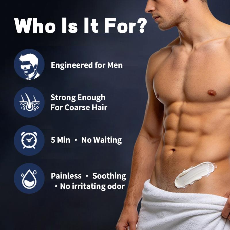 Painless Intimate Hair Removal Cream for Men – No Ingrown Hairs, Smooth in 5 Mins