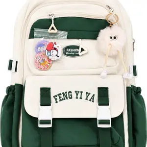 Oxford School Backpack 1. Padded back and straps protect growing spines. Six pockets keep school supplies organized and accessible   Water-resistant fabric shields books from rain and spills Front Pouch Lightweight Backpack, 18x 15 x 6 inches