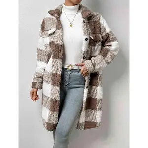 Plaid Collared Neck Button Down Coat