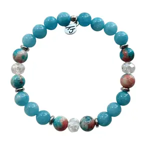 TTT Live Exclusive Blue Quartz Gemstone Happiness Stacker Bracelet