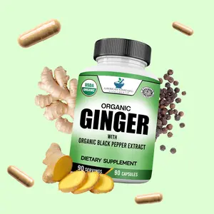American Standard Supplements Organic Ginger with Organic Black Pepper Extract, USDA Organic Certified, 90 Capsules, 90 Servings