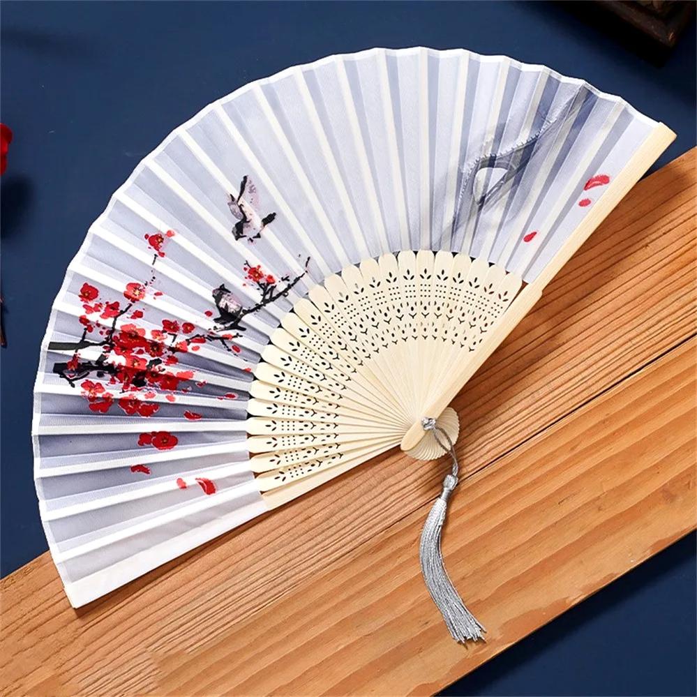 1 Count Chinese Style Folding Fan Elegant Cultural Decorative Handheld Fan For Wedding Party Home Decoration Ideal Gift Choice Viral TikTok Aesthetic Room Decor Must Haves
