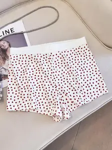 Women's Heart Print Shorts, Casual Comfy Breathable Shorts for Daily Wear, Ladies Shorts for Summer, Womenswear