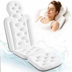 VOXOR Full Body Bath Pillow for Tub, 2.0" Thick, 145 Silicone Suction Cups, Machine-Washable, 50"x15" | Home Spa Comfort