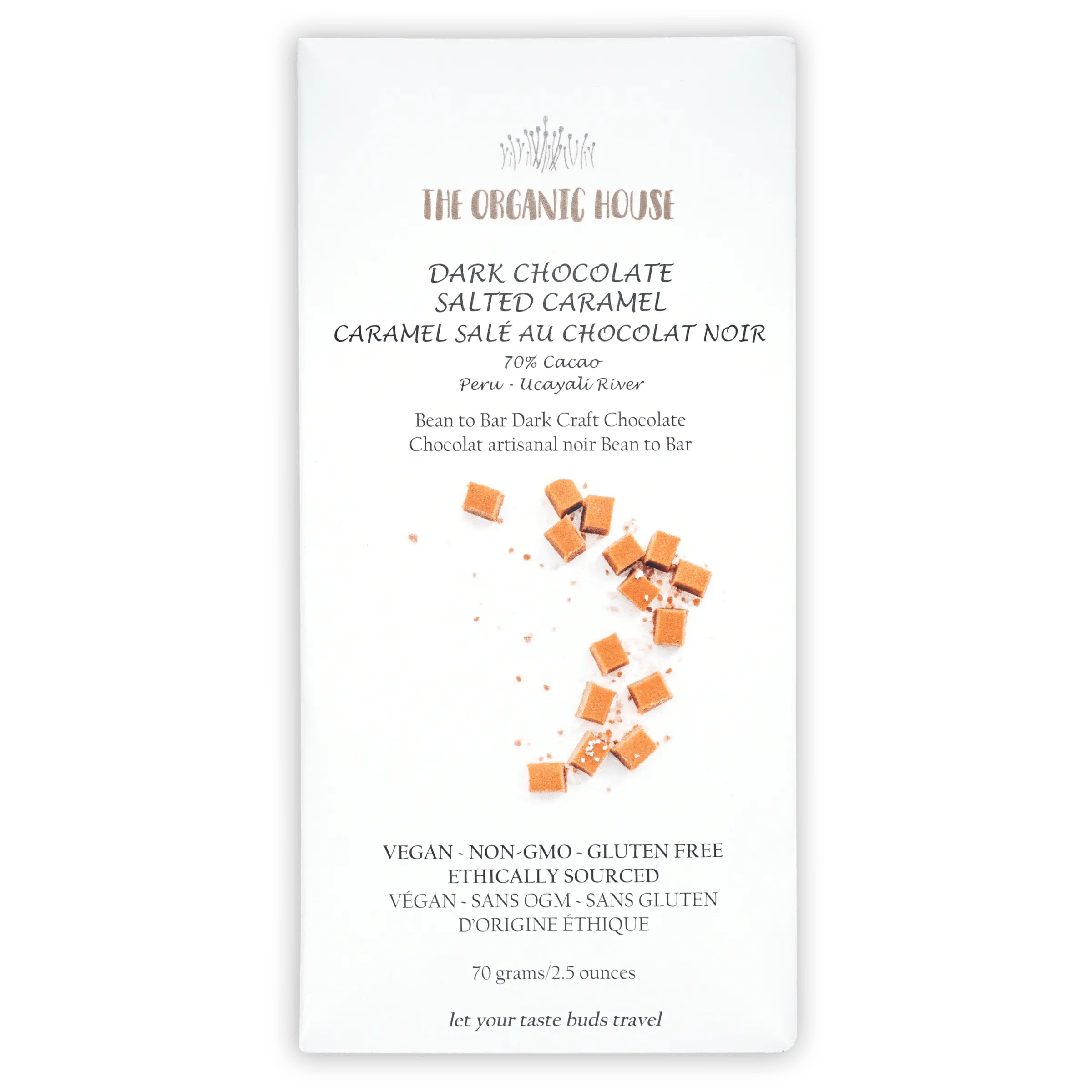 The Organic House Dark w/ Caramel Chunks 70%