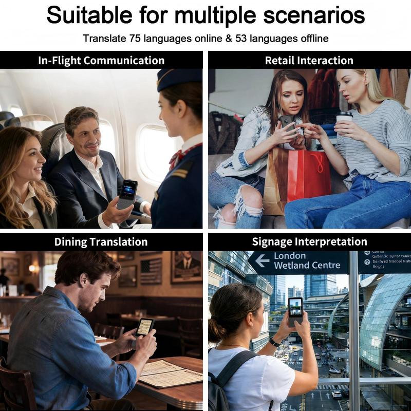 2026 Newest Portable Al Language Translator Device | No Additional Charges | Translation Does Not Require a Signal Source | Translate 138 Languages with WiFi | Translation Multi-Language Touchscreen Translator