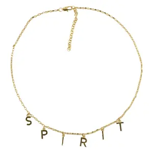 Washington Spirit Hanging Letter Charm Necklace - Gold