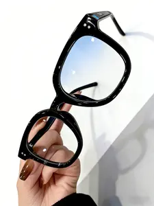 Black Frame Fashion Accessory, Unisex Oversized Square Clear Lens Glasses, Face-Slimming Stylish Frame for Office, Study, Commuting, Computer and Phone Use, Daily Outfits, Valentine’s Day, Birthday, Back-to-School and Christmas Gifts