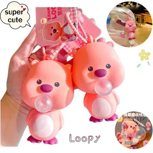New Loopy cartoon cute couple doll keychain for boys and girls, backpack, access card pendant decoration, stress relieving toy