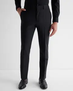 Express Extra Slim Black Wool-Blend Washable Modern Tech Suit Pant