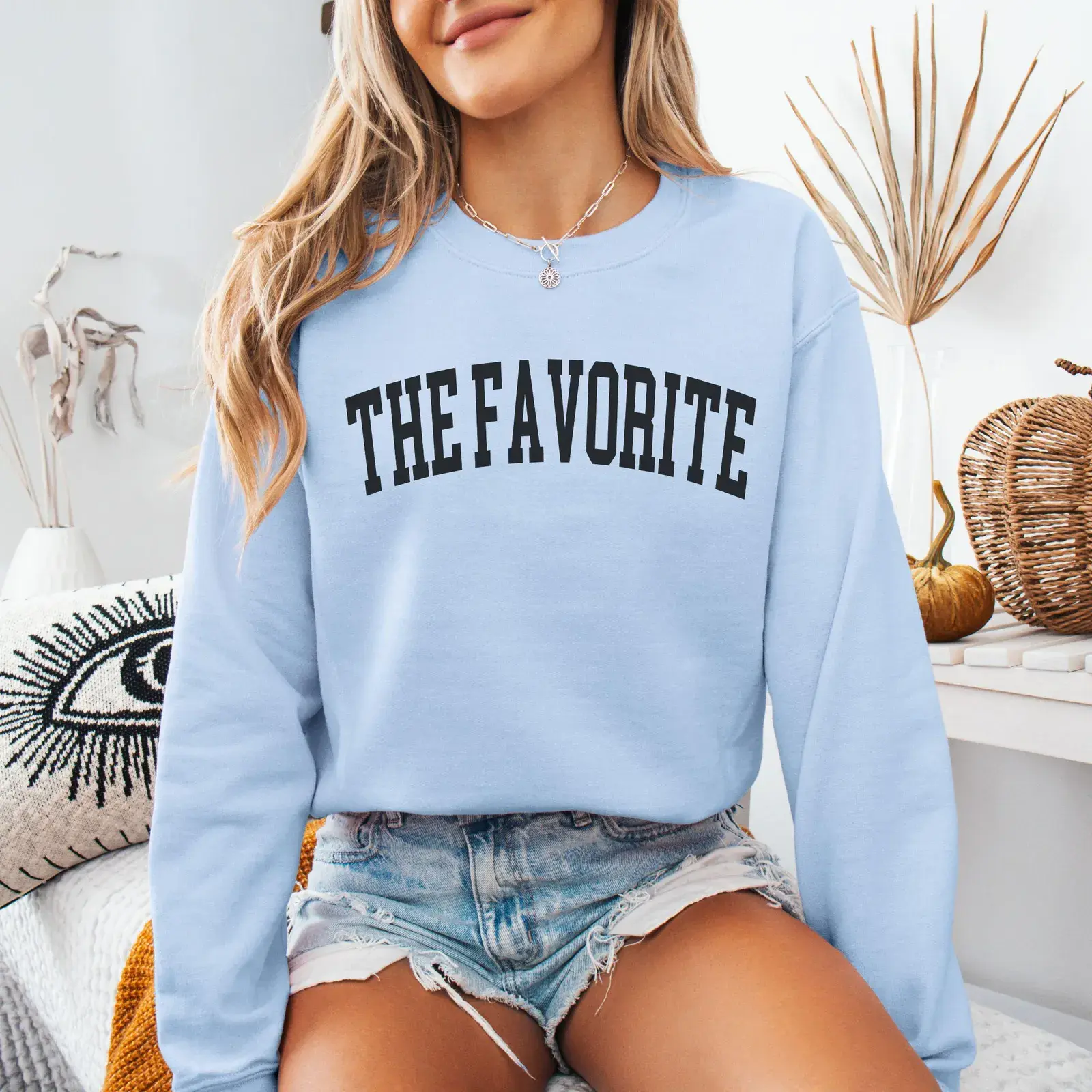 The Favorite Crewneck Sweatshirt, Funny Family Graphic Pullover, Favorite Child Gift