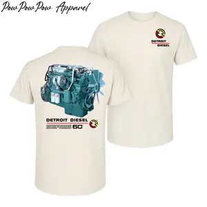 Detroit Diesel Series 60 Engine T-Shirt, Vintage Truck Mechanic Graphic Tee, Diesel Engine Streetwear Gift for Men USA Cotton Menswear