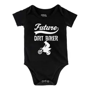 Funny Baby Babysuit Future Dirt Biker Off Road Sports Letter Print Baby Short Sleeve Onesies Romper For Infant, Newborn Boys Girls Soft Casual Outfit ，Outdoor Baby Bodysuits
