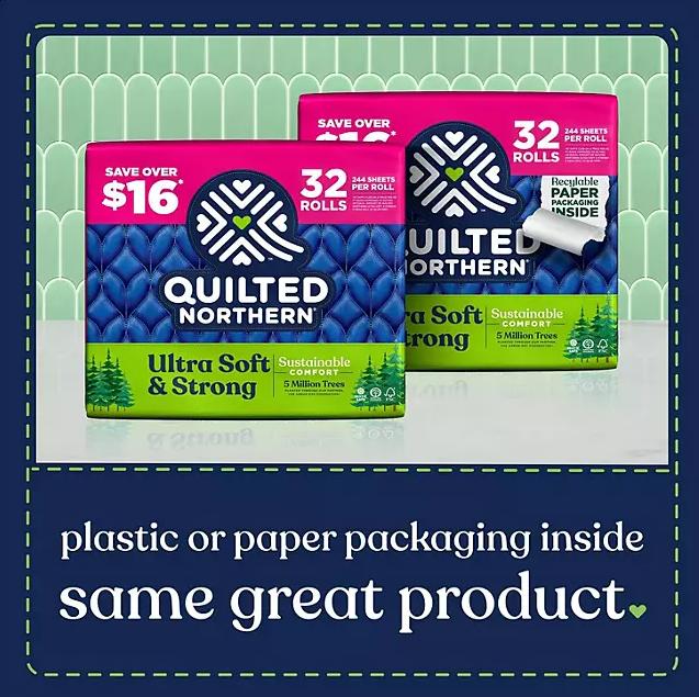Quilted Northern Ultra Soft & Strong 2-Ply Toilet Paper, Septic Safe (244 sheets/roll, 32 rolls)