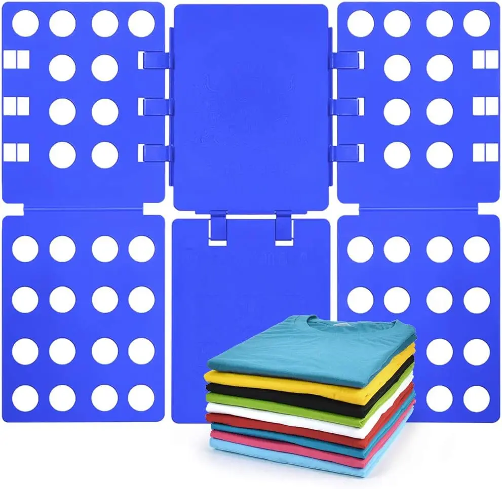 t Shirt Folder Clothes Folding Board Plastic Laundry Folder  Storage Tool for Adults and , Blue