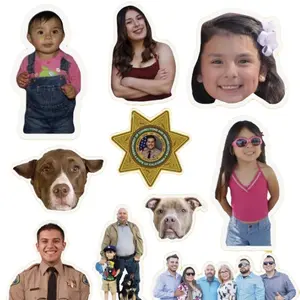 Custom Stickers Logo - Full Sized High Quality matte Sheets 40 ct. Personalized Stickers Favors Face