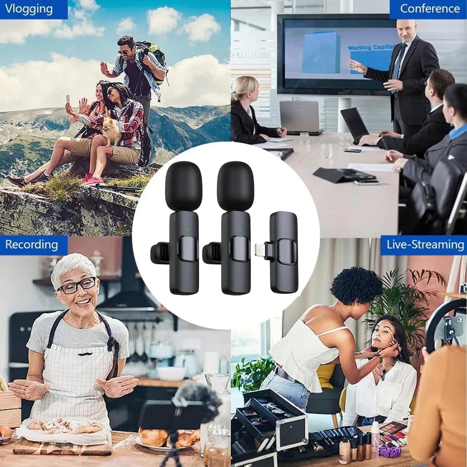 Mini Wireless Microphone for iPhone – Lavalier Mic for Video & Streaming