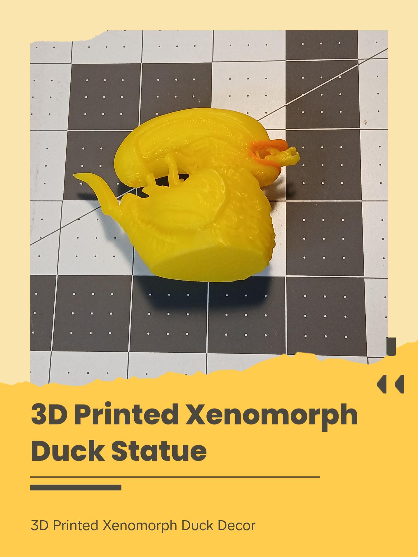 3D Printed Xenomorph Duck Statue Living - Yellow Duck with Orange Beak, Ideal for Decor and Accessories Star Paradise