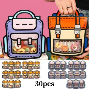 30 Pack Cartoon Goodie Bags Reusable Birthday Goodie Bags Plastic Hand-held Packaging Bag Clear Gift Candy Bags with Handle Fashion Accessories