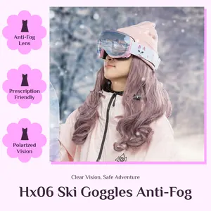 Adult ski goggles/outdoor cycling large spherical glasses/cardable myopia glasses/hx06 double-layer anti-fog glasses, magnetic googgles,  magnetic goggles ski, mirrored goggles