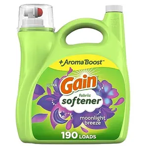 Gain Moonlight Breeze Fabric Softener, 140 FL OZ, 190 Load, Smooth Touch Laundry Conditioner Liquid