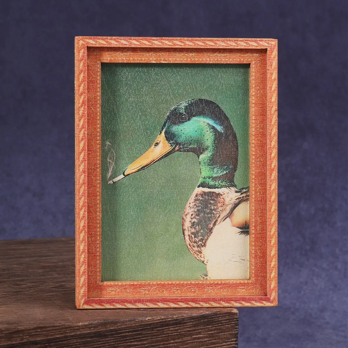 1PC Vintage Smoking Duck Refrigerator Magnet, Fun Animal Fridge Magnet, Creative Home Decor, Perfect Holiday Gift, Retro Photo Frame Design, Refrigerator Decorating Magnet, Decoration, Magnets For Fridge
