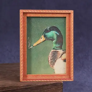 1PC Vintage Smoking Duck Refrigerator Magnet, Fun Animal Fridge Magnet, Creative Home Decor, Perfect Holiday Gift, Retro Photo Frame Design, Refrigerator Decorating Magnet