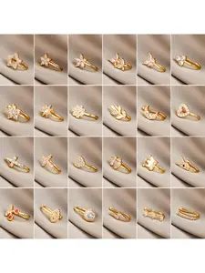 European and American non-perforated U-shaped nose clips with micro-set zircon heart, lightning and crown nose studs