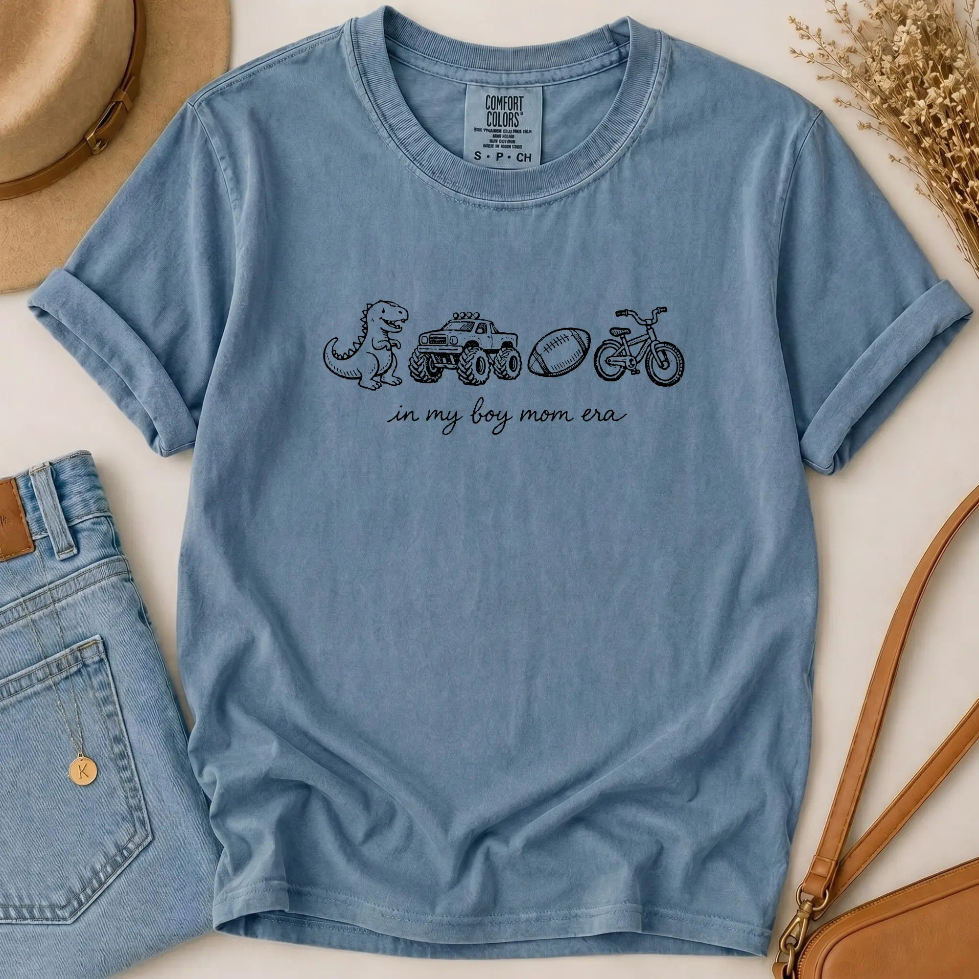 In My Boy Mom Era Comfort Colors T-Shirt - Boy Mom Sweater, Mother's Day Gift, Mom Life Tee, New Mom T-shirt, Mom Vibes T-Shirt