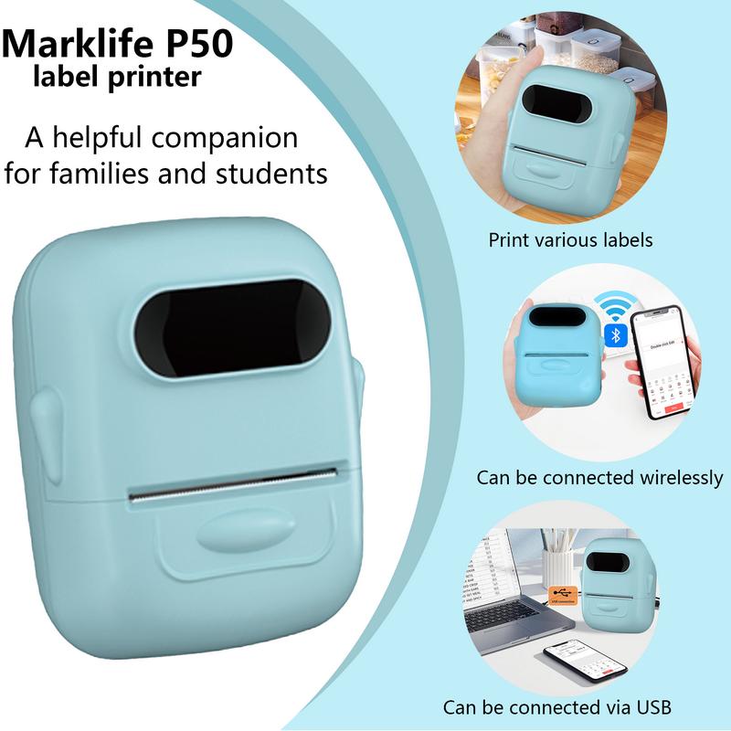 Label Maker, label printer, portable wireless printer, Bluetooth supported, suitable as a Valentine's Day gift for loved ones and partners, Super Bowl