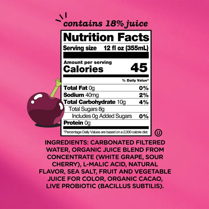 Noah Kahan's Sparkling Black Cherry - Culture Pop Soda - 12 Pack