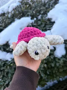 pink shell turtle - crochet