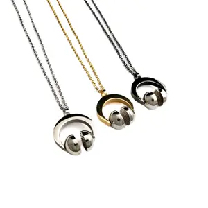 Stainlees steel headphone necklace