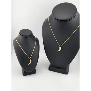 Brand New Brazilian 18k Gold Filled Design of Coyote tooth Figaro Necklace