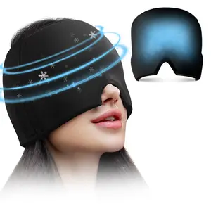 Migraine Relief Cap Headache Relief Cap Hat Head Ice Pack Wrap Migraine Cold Cap Ice Hat for Migraines Headache Tension Stress Hangover Cap Ice Beanie Cooling Gel Cap Women Men