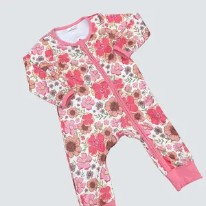 baby girl clothes newborn sleep wear floral baby zipper romper gift zip romper