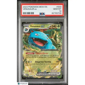 2023 —Venusaur EX #003 Pokemon 151—Double Rare Holo PSA 10