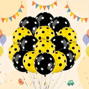 20 Piece Bee Theme Balloon Set, Includes 12 Inch Polka Dot Balloons, Essential Party Props for Birthday and Summer Events