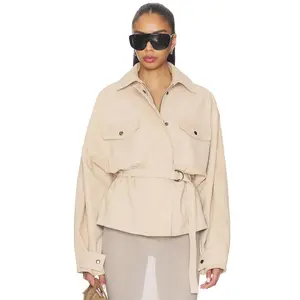 EAVES x Jasmine Tookes Lina Belted Jacket in Bone
