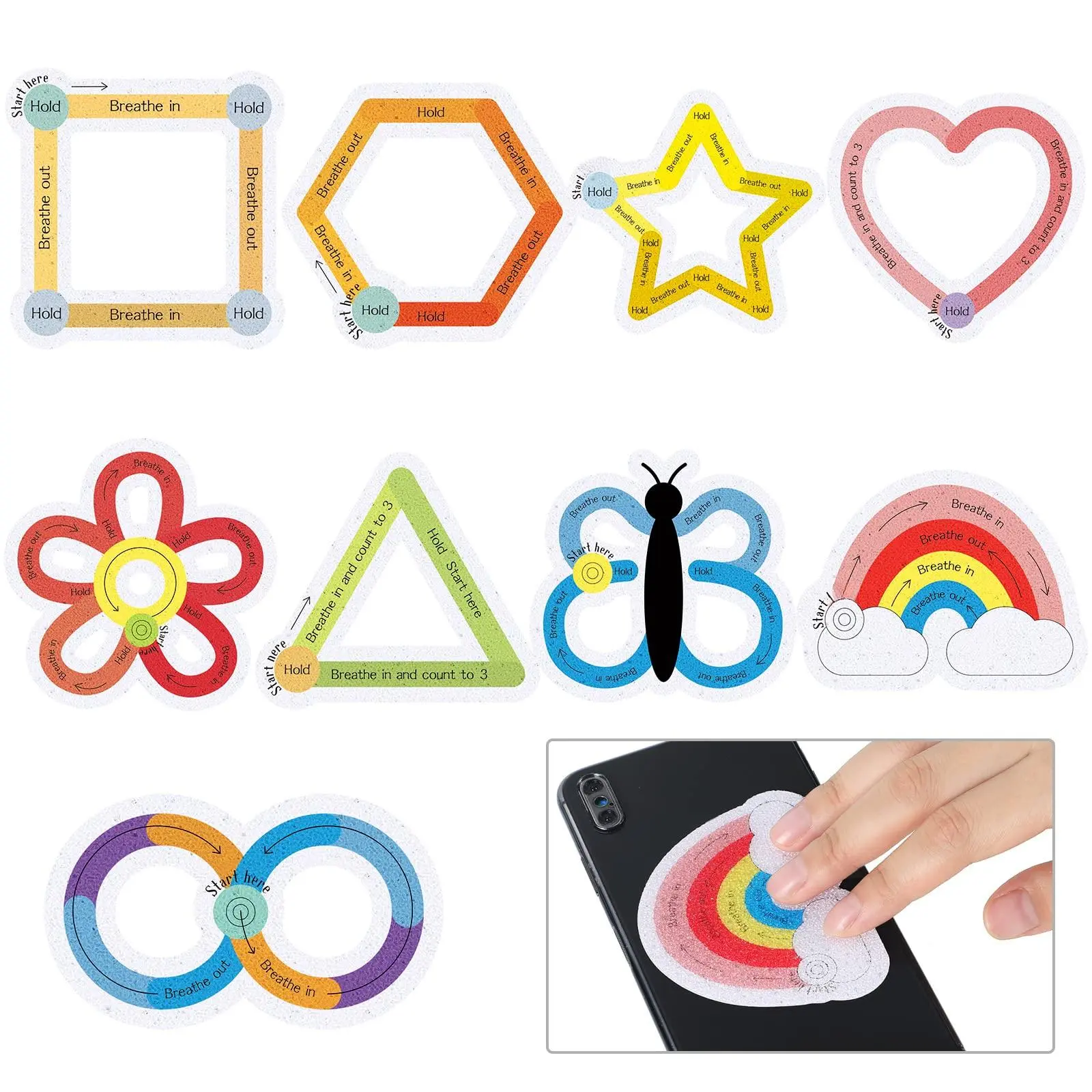 36 To School Sensory Strips Calm Mindfulness Stickers Adults Fidget Adhesives Rough Textured Tape For Classroom Desk Office Computer(cute)