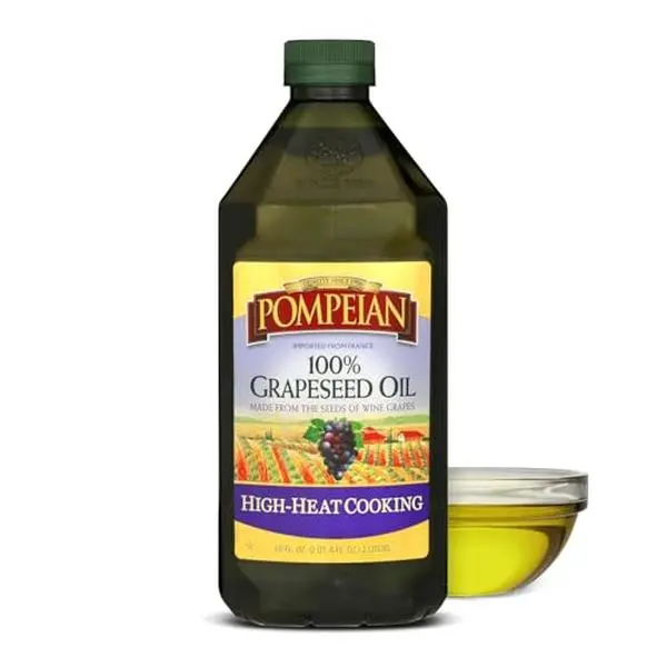 Pompeian Grapeseed Oil - 68 fl oz (2 L) Grapeseed Oil for High Heat Cooking - Light and Subtle Flavor for Deep Frying and Baking Desserts - High Smoke Point - Value Size