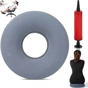 Hemorrhoids Seat Cushion, Polyester, Inflatable Seat Cushion, Orthopaedic Round Cushion, for Hemorrhoids, Coccyx Pain, Pregnancy