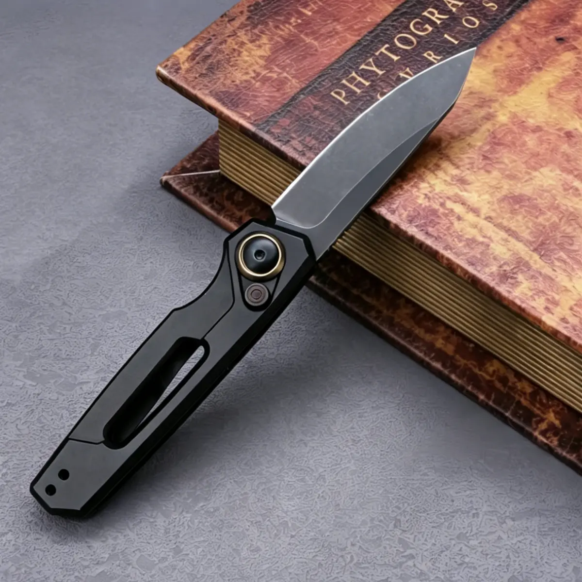 #FathersdayGift-EDC Folding Pocket Tool - One-Hand Button Lock Reverse Tanto Edge Compact Durable for Camping Hiking Outdoor Adventures &Everyday Carry,Perfect Gift for Men & Women,Aircraft-Grade Aluminum Handle,CPM154 Blade
