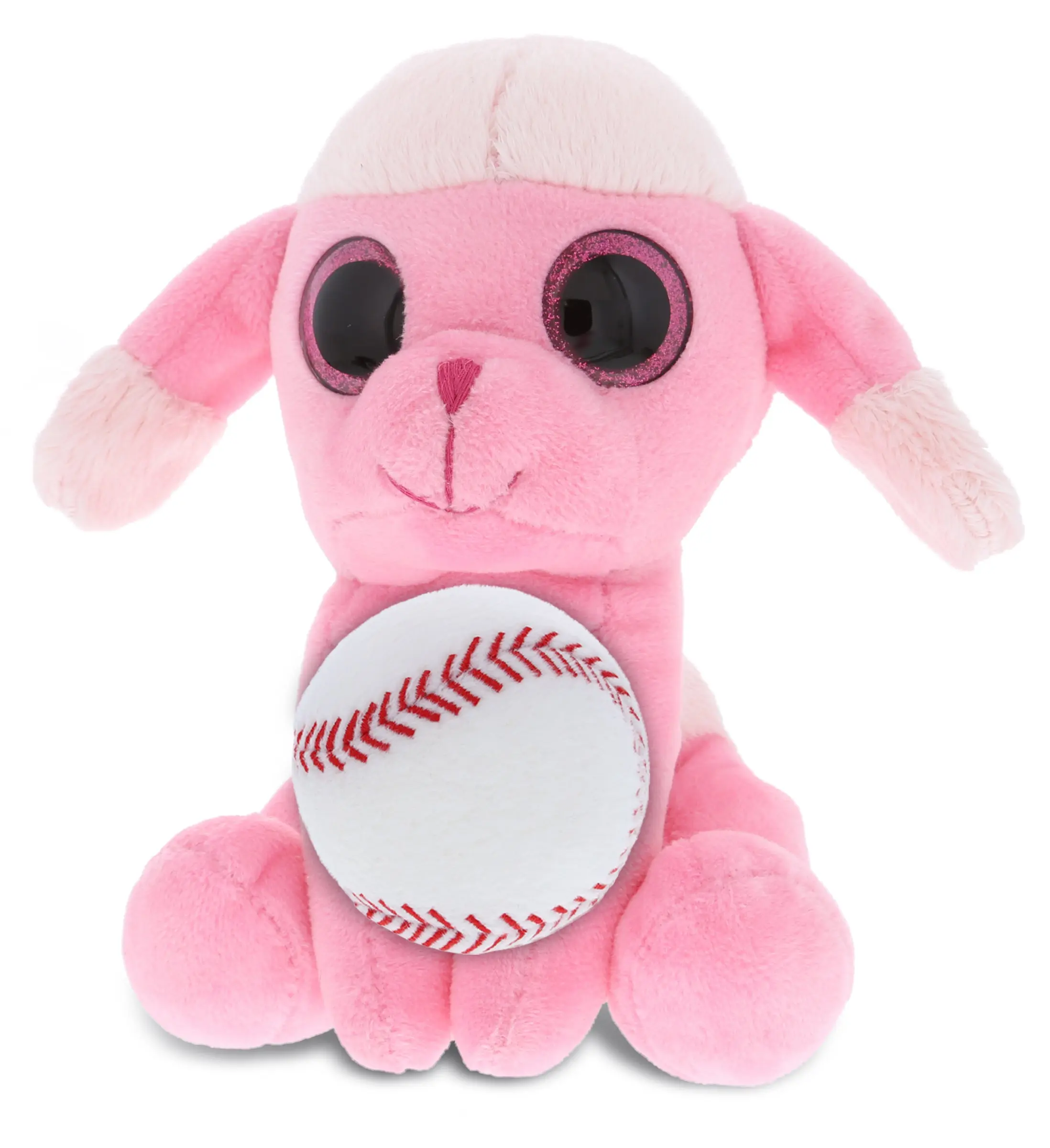 DOLLIBU Small Pink Poodle Adorable Soft Plush - Machine-Sewn Polyester Fabric, Sparkle Eyes, Sports Theme, 5l×5w×6h in, Unisex Kids' Item for Birthday, Children Development (Toys & Hobbies, Stuffed Toys)