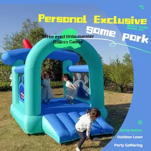 Indoor/outdoor Inflatable Castle, Bouncy Castle, Kids Trampoline, Outdoor Party Small Playground Slide Jump Bed, Fun Play Equipment for Children