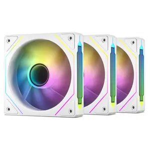 DARKROCK F120-3 ARGB PWM Case Fans - 120mm 3-Pack with Infinite Mirror Design, Hydraulic Bearing for Silent Cooling - White