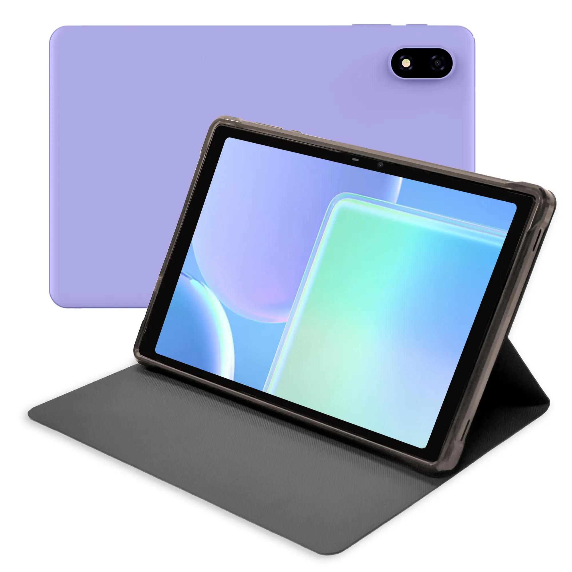 Veidoo 10.1" Android 15 Tablet,3GB+64GB Octa-Core Processor,5G WiFi,IPS FHD Touchscreen,5MP Camera,Face Recognition,Eye-Protect Mode,Free Durable Black Leather Case,Portable Tablet for Remote Work & Travel (Violet Purple)